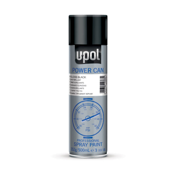 U-Pol Powercan Black Satin 500ml